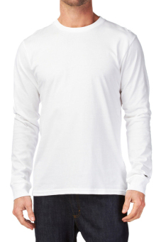 kaos polos o neck cotton combed 20s lengan panjang putih kaos polos o neck cotton combed 20s lengan panjang putih