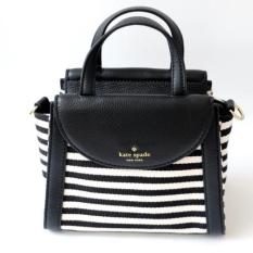 Kate Spade Cobble Hill Small Adrien (Black Stripes White)
