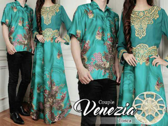 Kembar Couple Gamis Set Venezia Tosca (Gamis + Kemeja )  