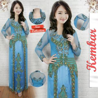 Kembar Stelan Long Kebaya Selena Blue (Free Inner)  