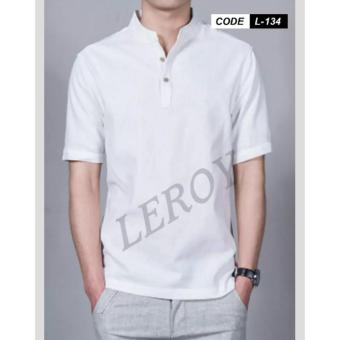 Kemeja Laki Lengan Pendek Warna Putih (Kemeja Pria, Kemeja Slim, Kemeja Slim Fit