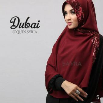 Kerudung Khimar Dubai Sequin Diamond - Maron  