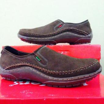 Kickers Sepatu Boots Kulit Asli Model KR 072 Coklat  