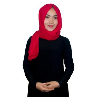 Kita Hijab Pasmina Sifon 0115016 Motif Polos Fire Red  
