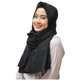 Kita Hijab Pasmina Sifon 0301001 Motif Polos Hitam  