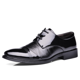 KLYWOO Fashion Men Formal Casual Business Genuine Leather Shoes (Black) - intl  