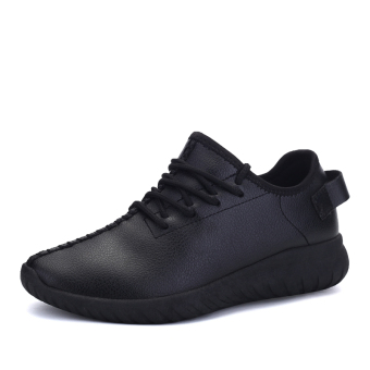KLYWOO Fashion New Casual Women PU Flats Shoes Running Couple Sneakers (Black)  