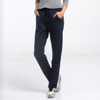 Korean Fashion Women's Long Harem Casual Pencil Pants Sports Sweatpants HSPANT010 Dark Blue - intl  