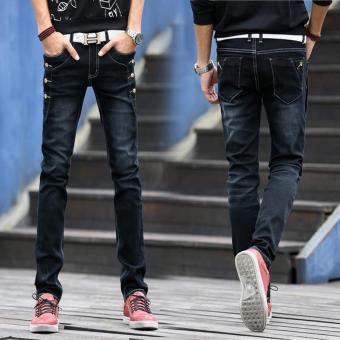 Korean Men Jeans Slim Fashion Jeans Leisure Long Pants Loose Teens Street Trousers - intl  