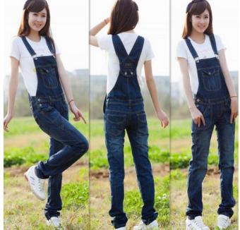 Korean version of loose strap harness women pants thin pants leg pants high waist jeans - intl  