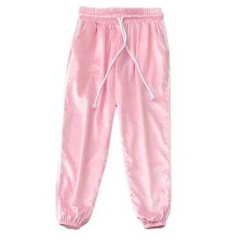 Kuhong Fashion Girls Ladies Casual Female Loose Sports Sweatpants Pink - intl  