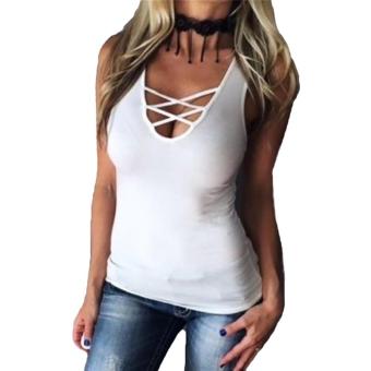 Kuhong Summer Fashion Women Sexy Sling Solid Color Vest White - intl  