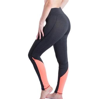 Kuhong Women Yoga Leggings High Elasticity Sports Slimming Pants Workout Sport Fitness Slim Running Clothes Orange - intl  