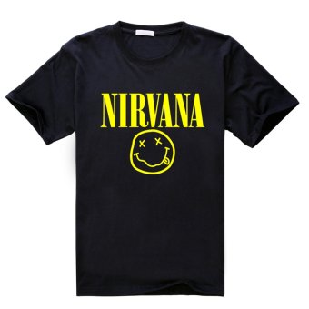 Kurt Cobain Nirvana Grunge Punk Rock Roll Cotton Soft Men Short Sleeve T-Shirt (Black) 0144-2   