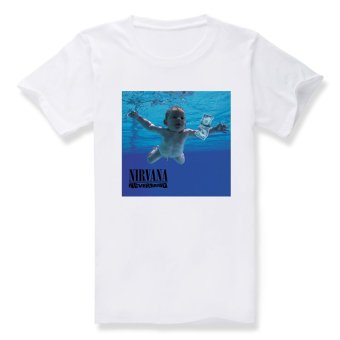 Kurt Cobain Nirvana Grunge Punk Rock Roll Cotton Soft Men Short Sleeve T-Shirt (White) 0139-1    