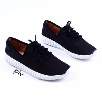 Lace-Up Low-Top Yeezy Sneakers NR34 - Hitam  