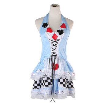 Ladies Sexy Las Vegas Poker Halloween Valentines Fancy Dress Costume Kit Outfit Dress (Blue) - intl  