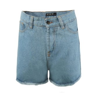 Lady Women Retro Girl High Waisted Oversize Crimping Boyfriend Jeans Shorts Pant - intl  