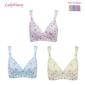 LadyFinery Plus Size Soft Nursing Maternity Bra Comfort Sleep Wireless Underwear For Women(Pink/Blue/Yellow) - intl  