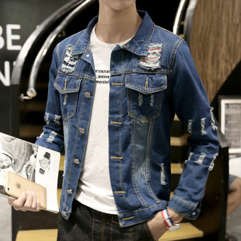 laki laki jepang gaya jas jaket denim jean reguler dengan lubang koyak lazada indonesia laki laki jepang gaya jas jaket denim jean reguler dengan lubang koyak lazada indonesia