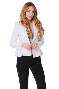 LALANG Fashion Jacket Blazer Flouncing Women Suit Slim White  