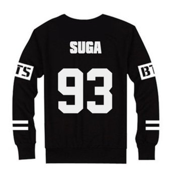LALANG Korean Style Chic Round Neck Lovers Sweater SUGA Printed (Black)  