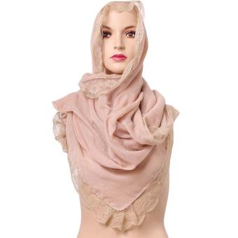 LALANG Women Muslim Voile Hijab Islamic Headwear Scarf Arab Shawls Headscarf Beige  