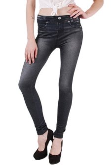 LALANG Women Sexy Seamless Skinny Leggings Tight Jeans Black  