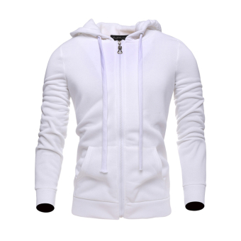 Lanbaosi Women's Black Soft ZipUp Fleece Hoodie LongSleeve Sweatshirt Activewear White - intl  