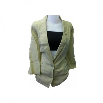 Lasstore Top Blazer New Long Sleeve Soft Shine Cotton Import Good Quality Allsize - Soft Green  