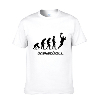 Latest Version Basketball Short-sleeved T-shirt Pure Cotton Base T-shirt basketball white S - intl  
