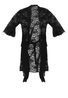 Lavabra Sweet Lingerie - Claudia French Full Lace Elegant Kimono - Black  