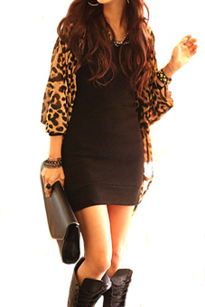 Leopard Blouses Sexy Ladies Long Sleeve Leopard Print Batwing Blouse For Women Chiffon Top Loose Shirts  