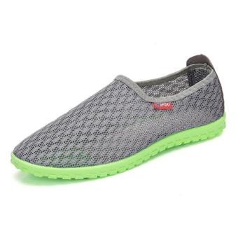 Leyi Men's breathable mesh surface comfortable casual shoes (Grey) - intl  