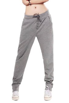 Linemart Straight Sports Harem Pants (Gray) (Intl)  