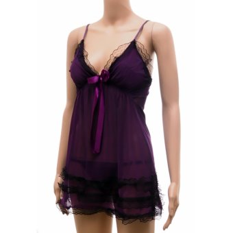 Lingerie Seksi - Sexy Sleep Dress (VLIN412) Ungu  