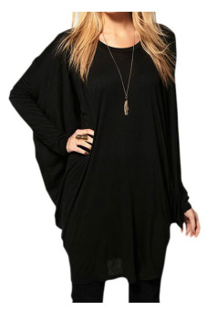 Long Batwing Oversized T-shirt (Black)  