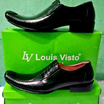 Louis Visto sepatu pria formal kulit asli model LV 206 Black  