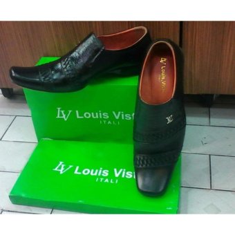 Louis Visto sepatu pria formal kulit asli model LV 314 black  