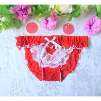 Love Secret-Lace Transparant Panties/Underwear 2161-1 Red White Lace  