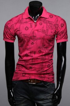 Lucassa Short Sleeve Casual Polo T-shirt Red  