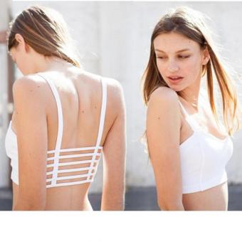 Lucky Bra Tali Bralette Caged Back Cut Out Strappy Padded Bra Bralet Vest Crop Top White Size One  