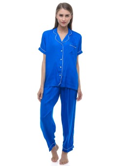Madeleine's Blue Electric Rayon Long pajamas  