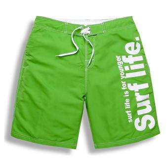 Male Beach Active Shorts Bermuda Drying Fast Men Swimwear Swimsuit Boxer Trunks Men Bottoms Boardshorts XL(Green) - intl  