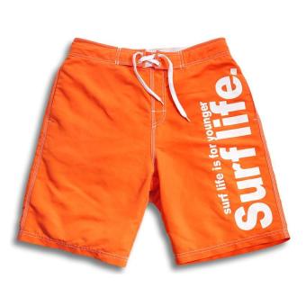 Male Beach Active Shorts Bermuda Drying Fast Men Swimwear Swimsuit Boxer Trunks Men Bottoms Boardshorts M(Orange) - intl  