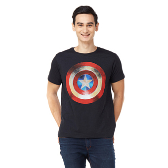 Marvel Captain America Marvel Civil War Shield Logo T-Shirt - Hitam  