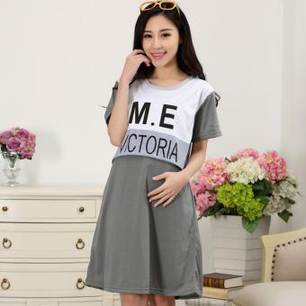 Maternity Dresses Pregnant Women Dress Short Sleeve Postnatal Breastfeeding Clothes - intl  