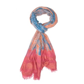 Mehar Collection TieDye Swaroski Scarves Pashmina Pink Blue  