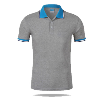 Men Casual Sports Color Blocking Button Short Sleeve Polo Shirt(GR-BL) - Intl  