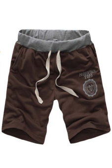 Men Cotton Slim Breathable Sport Shorts (Brown)  